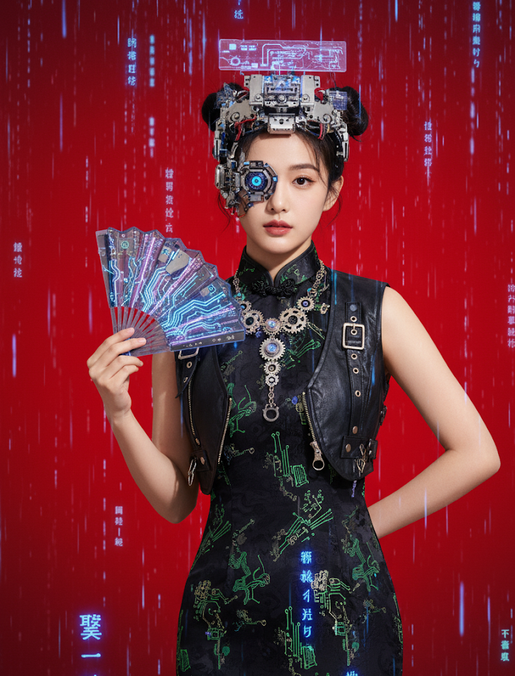 赛博中国风人像